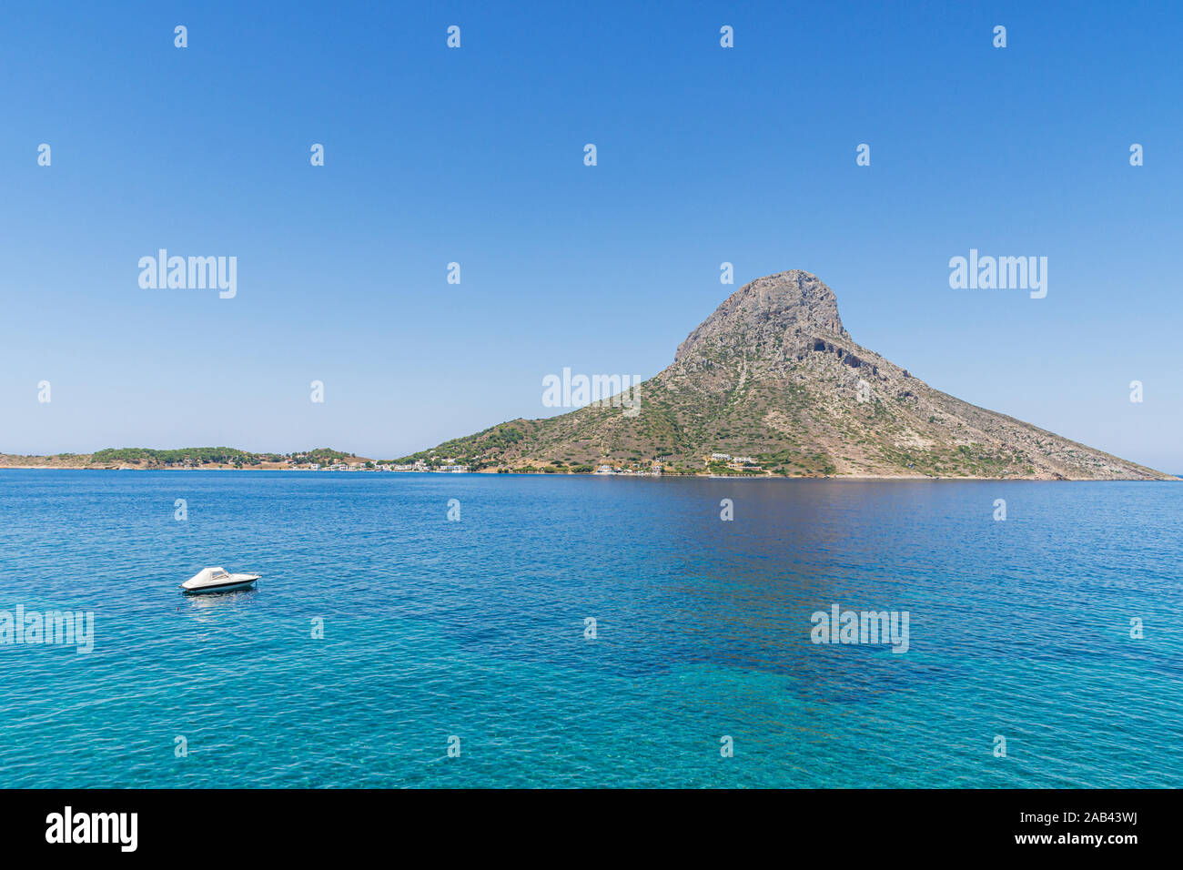 L''île de Telendos, Kalymnos, Dodécanèse, Grèce Banque D'Images