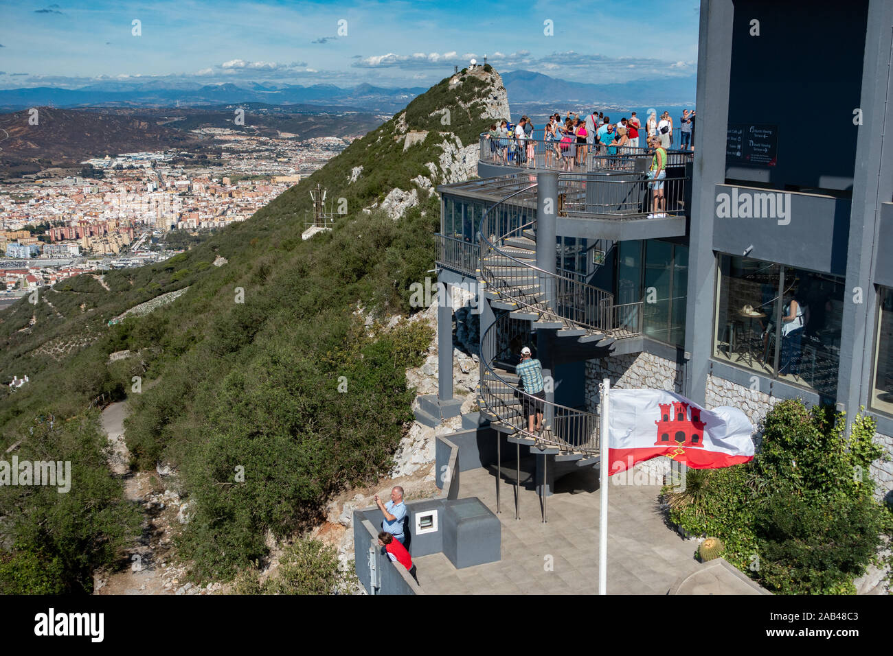 Plates-formes d'observation au Rocher de Gibraltar Banque D'Images