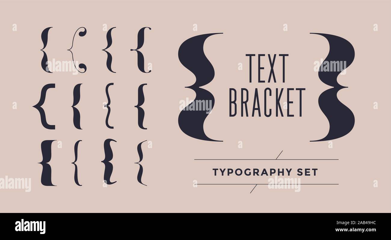 Support, les accolades, les parenthèses. Typographie ensemble d'accolades Illustration de Vecteur