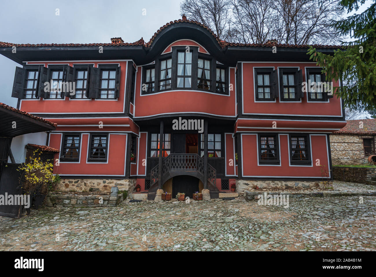 Koprivshtitsa, Bulgarie, le formulaire d'affichage Todor Kableshkov House Museum dans le village de Koprivshtitsa , Bulgarie Banque D'Images