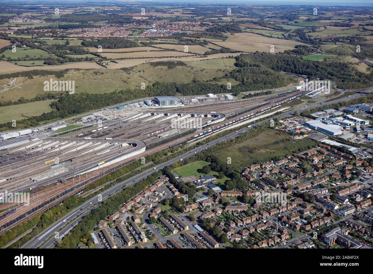 Gare de Folkestone d'Eurotunnel Banque D'Images