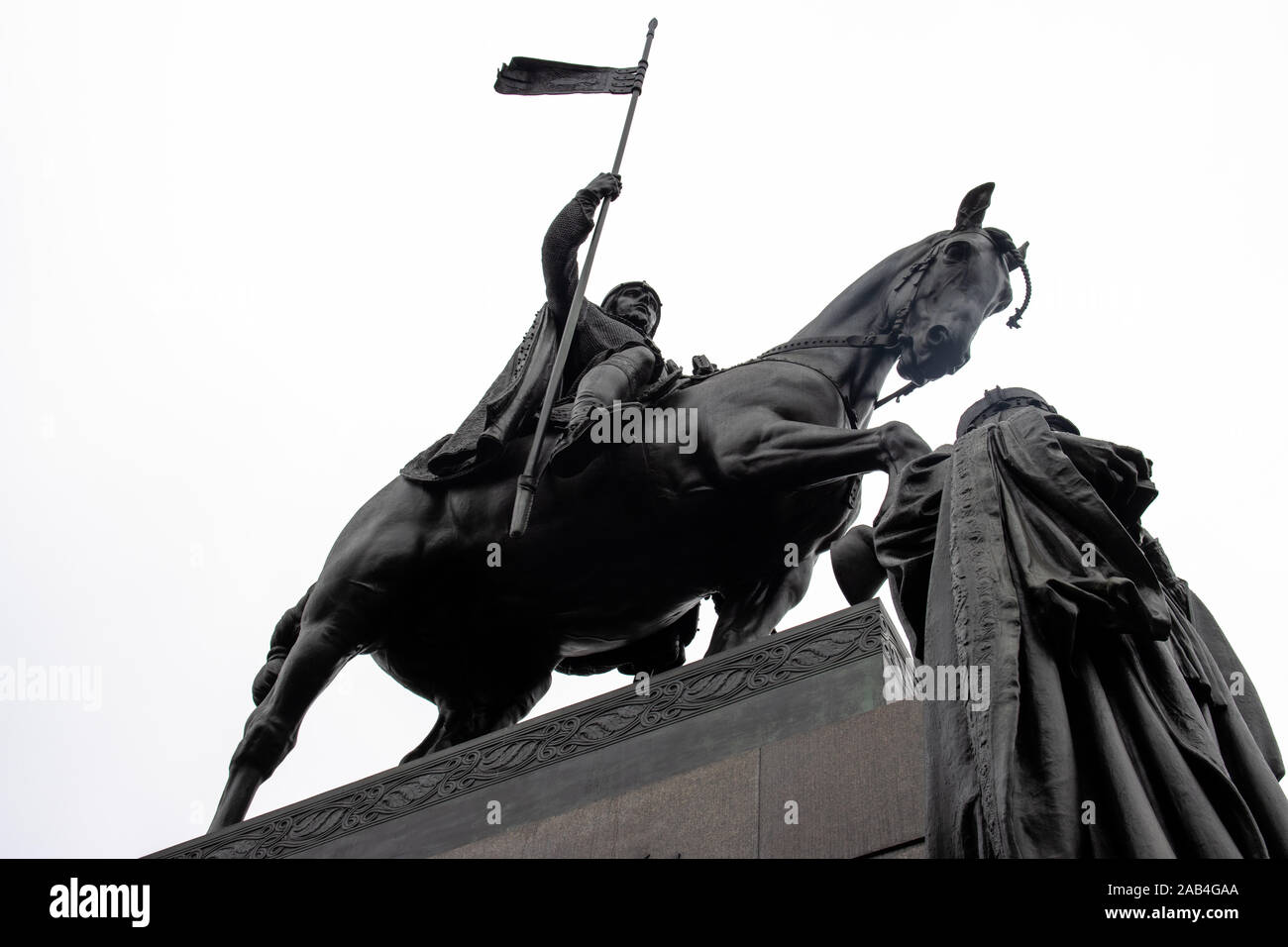 La statue de St Venceslas sur la place Wenceslas à Prague Banque D'Images