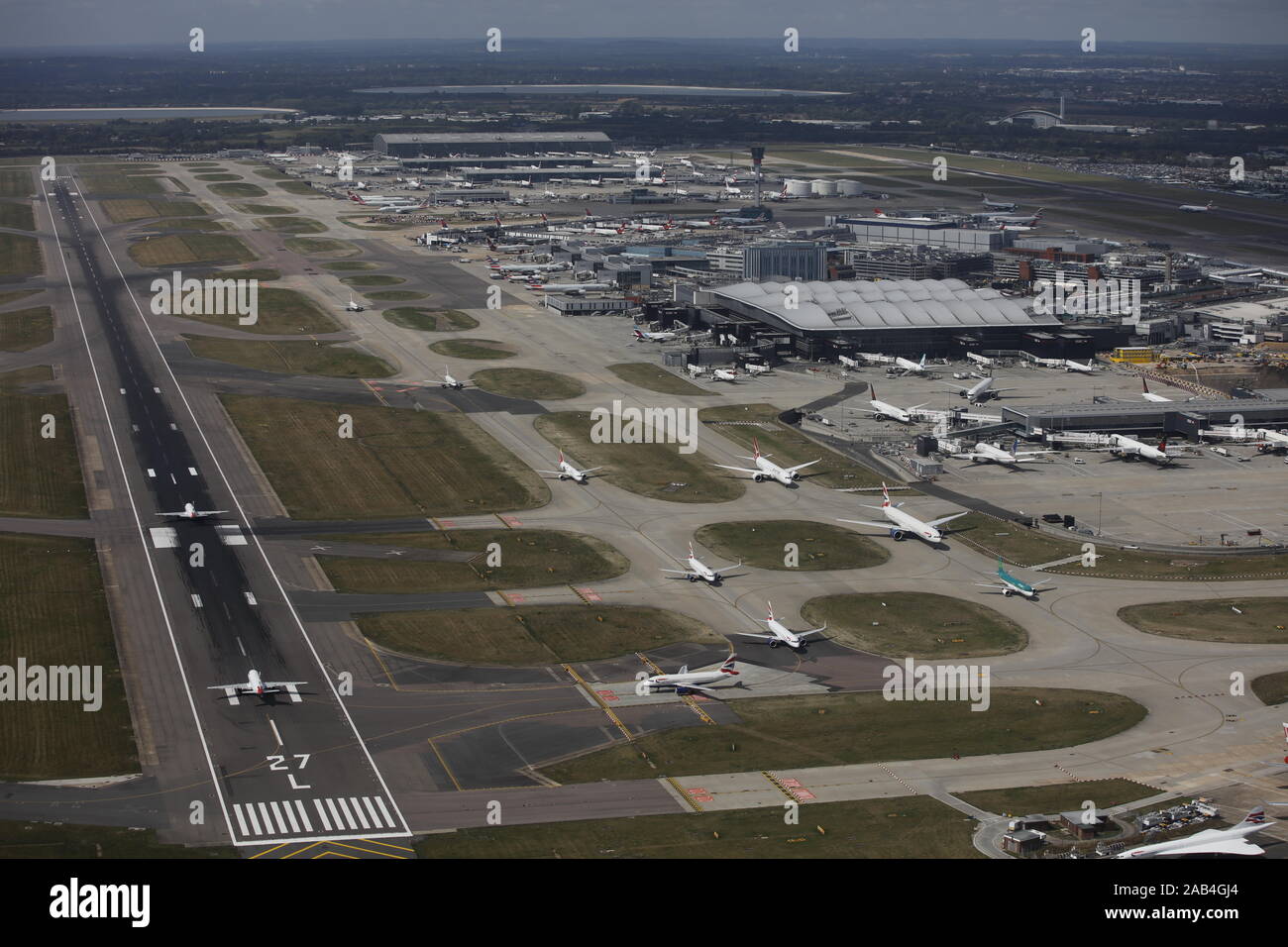 Vue aérienne de l'aéroport de Londres Heathrow Banque D'Images
