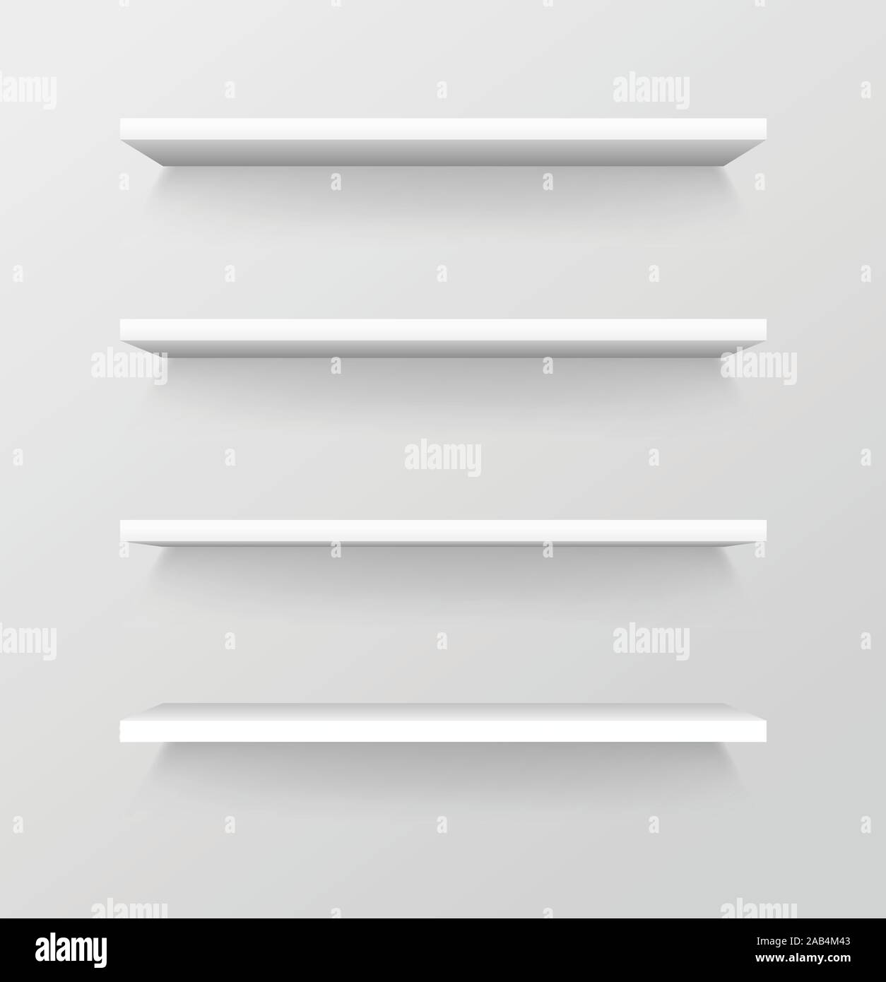 Les rayons des magasins vides, vides, vitrine de vente au détail Supermarchés template Illustration de Vecteur