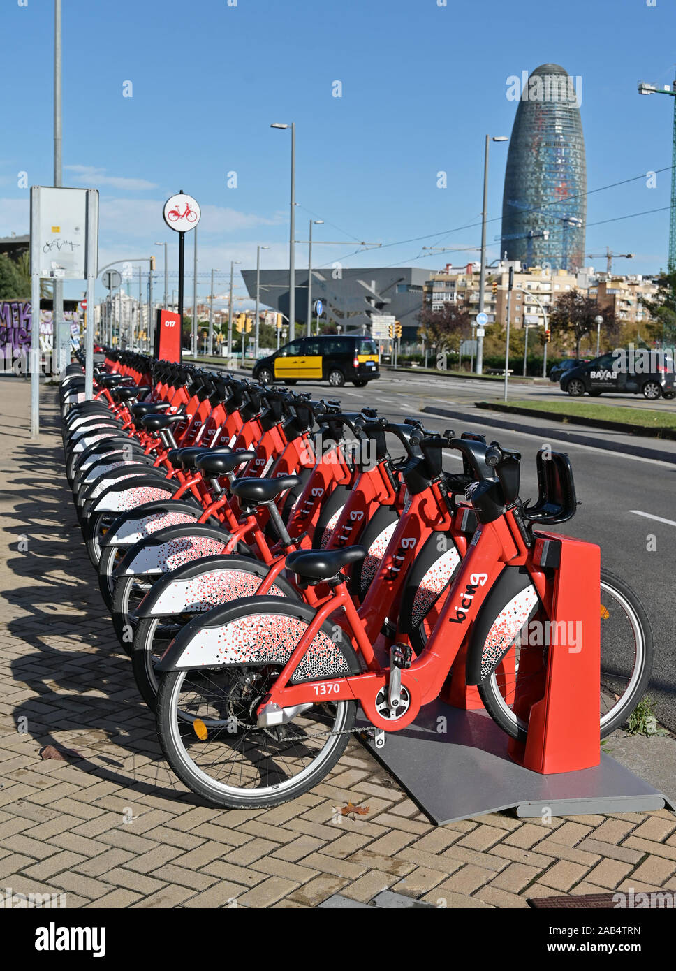 Bicing est un système de partage de vélos à Barcelone Banque D'Images