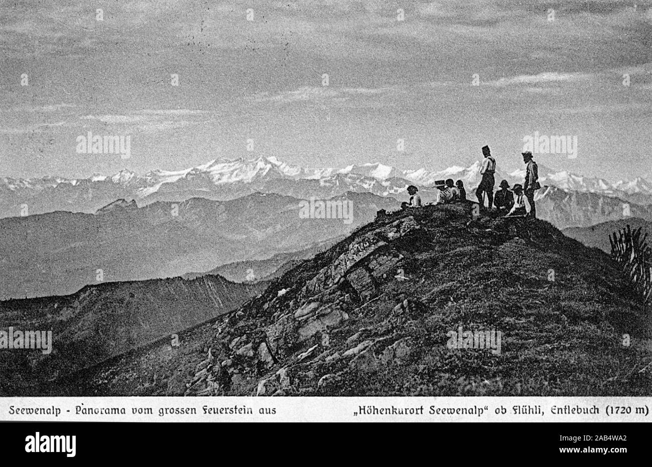 Carte postale historique 1917. Alpes autrichiennes Banque D'Images