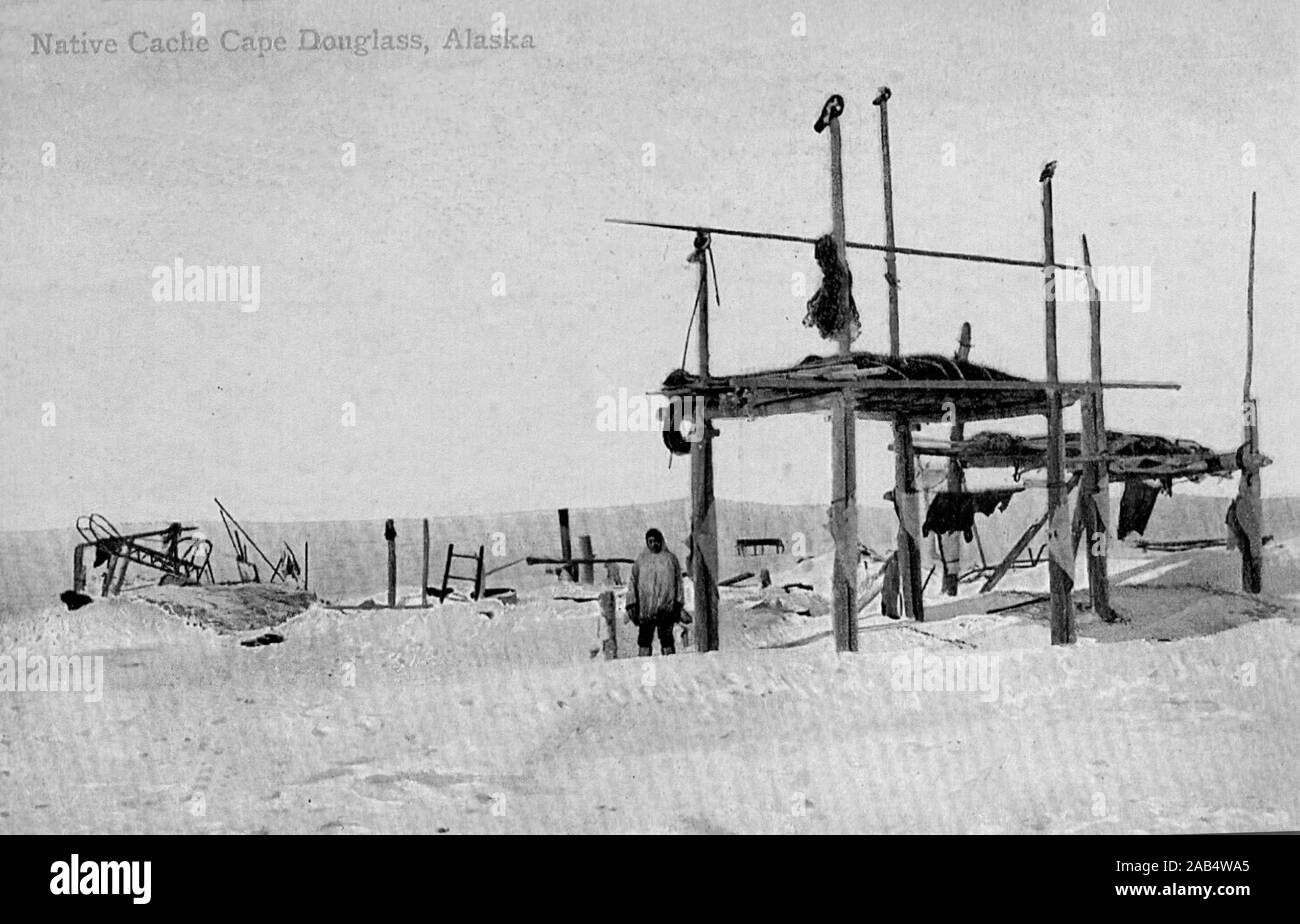 Carte postale historique 1917. Alaska Banque D'Images