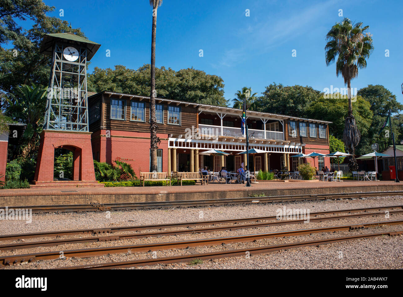 Rovos Rail Station dans la région de Capital Park à Pretoria Tshwane en Afrique du Sud, le Rovos Rail train de luxe voyagez entre Cape Town et Pretoria, en Afr Banque D'Images