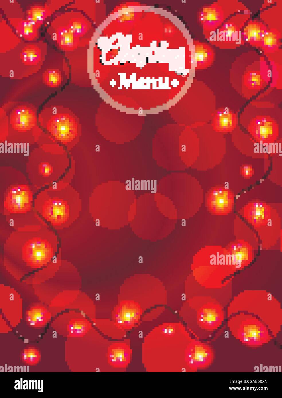 Bandeau lumineux Joyeux Noël. Vide avec menu de noël approximative