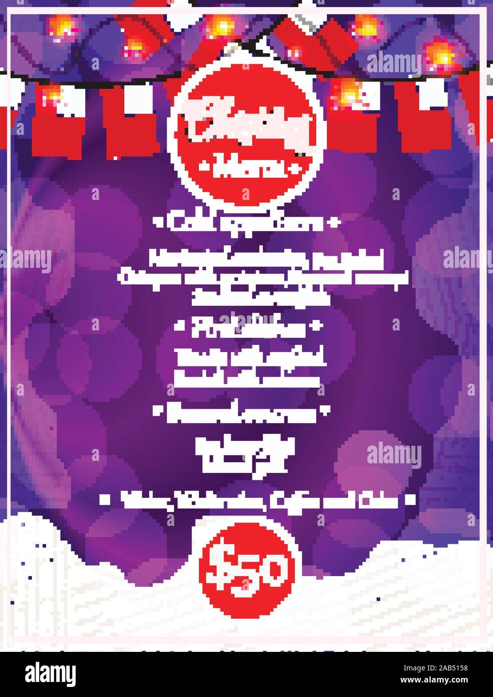 Menu de fête de la bannière lumineuse avec des drapeaux des USA. Vide avec menu approximatif. Modèle de fête. Vector Illustration. Illustration de Vecteur