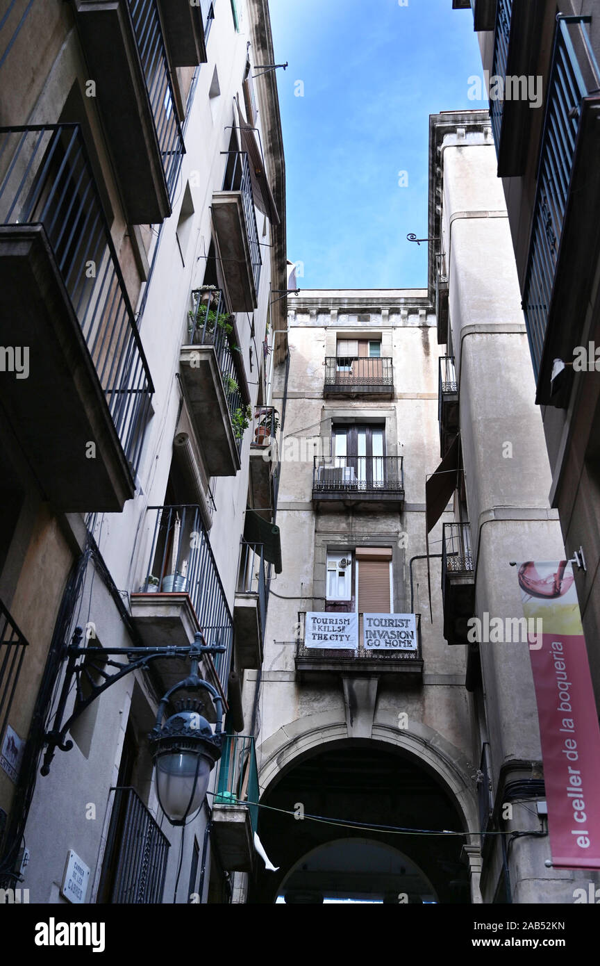 En tourisme, les touristes Aller accueil inscrivez-vous à Barcelone Banque D'Images
