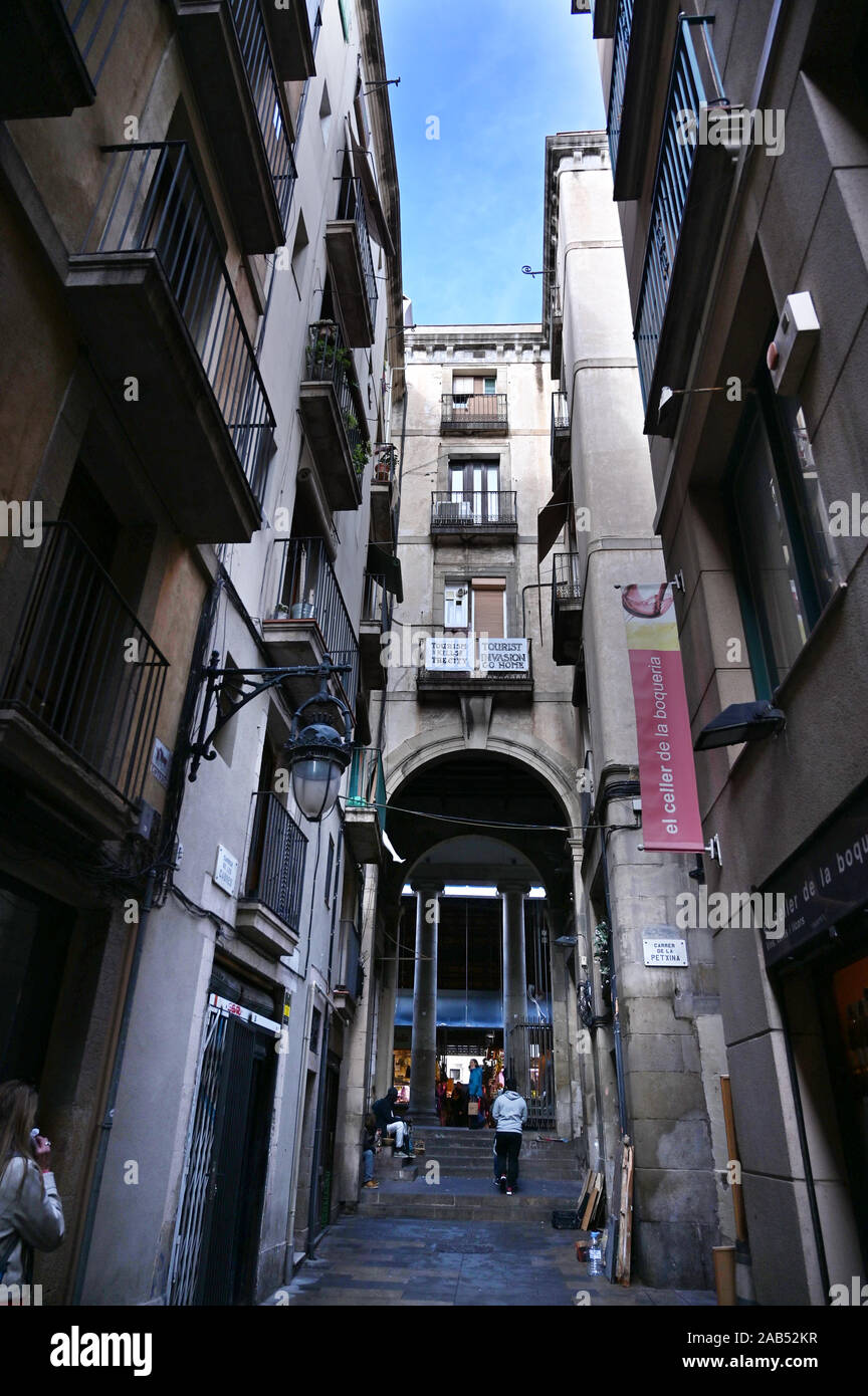 En tourisme, les touristes Aller accueil inscrivez-vous à Barcelone Banque D'Images