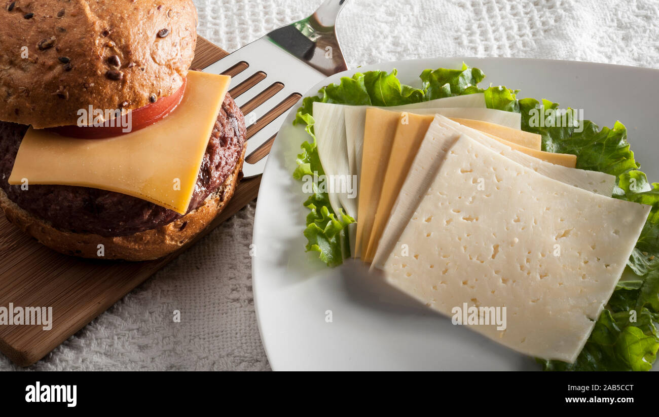 Hamburger au fromage Banque D'Images