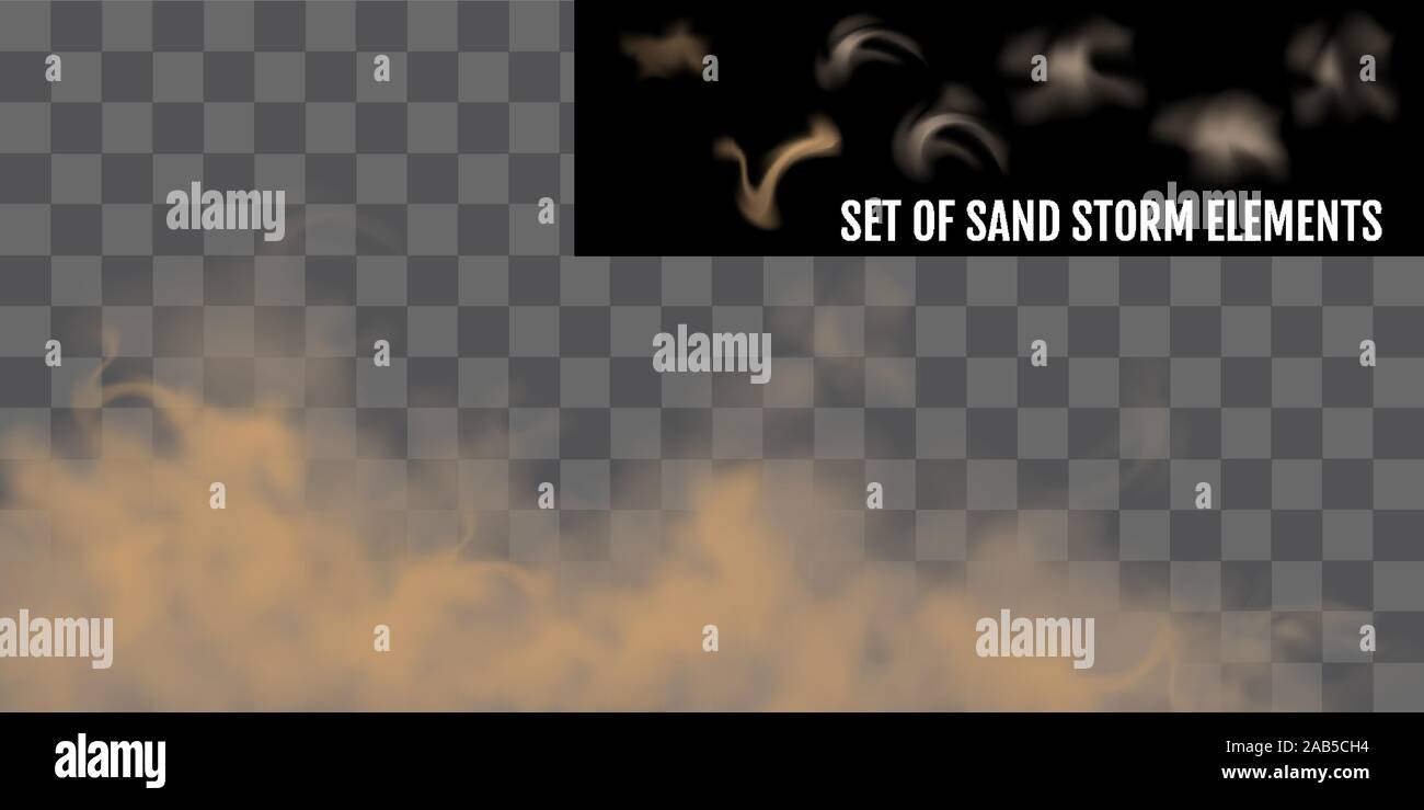 La poussière ou réaliste tempête de sable. Sandstorm éléments exposés. Illustration de Vecteur
