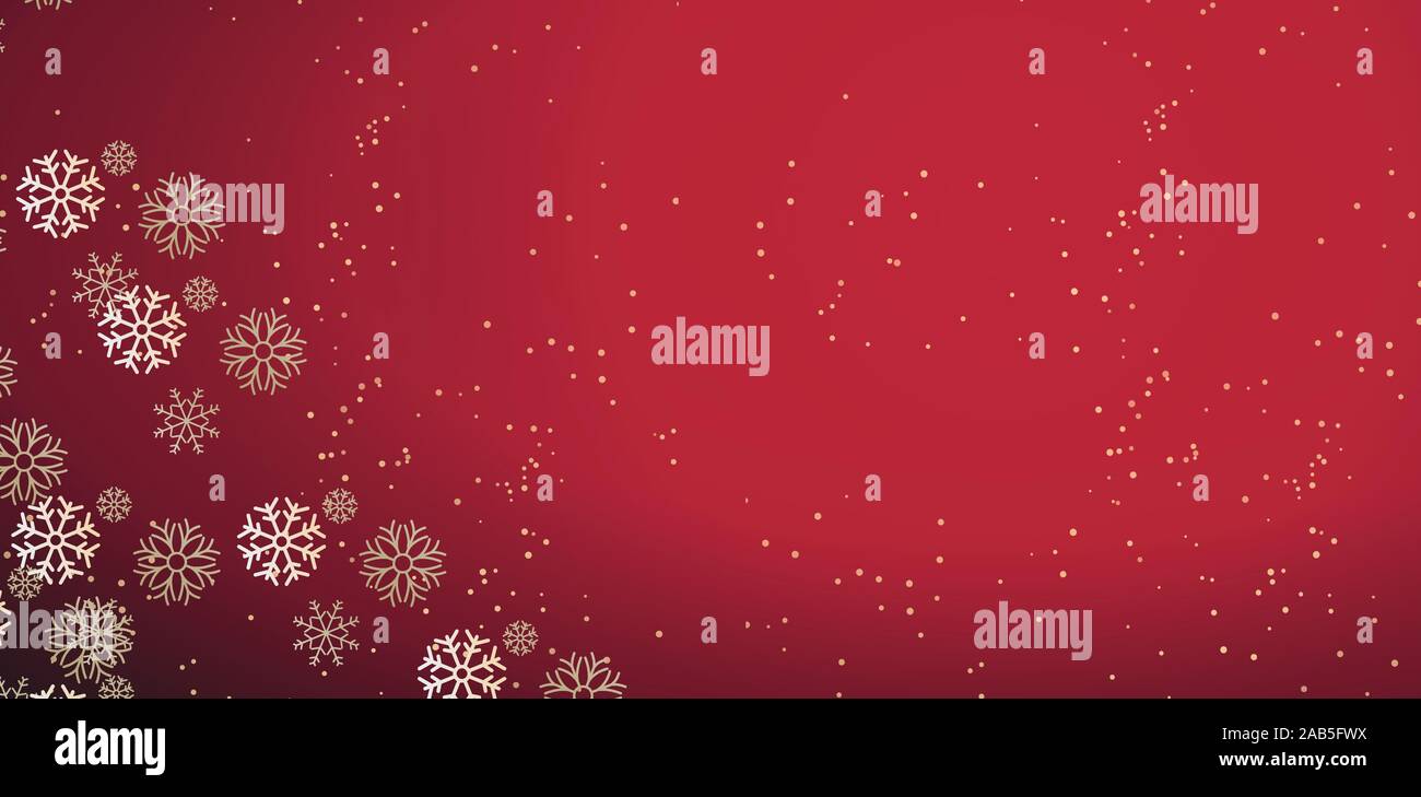 Noël arrière-plan rouge à la chute des flocons copyspace Illustration de Vecteur