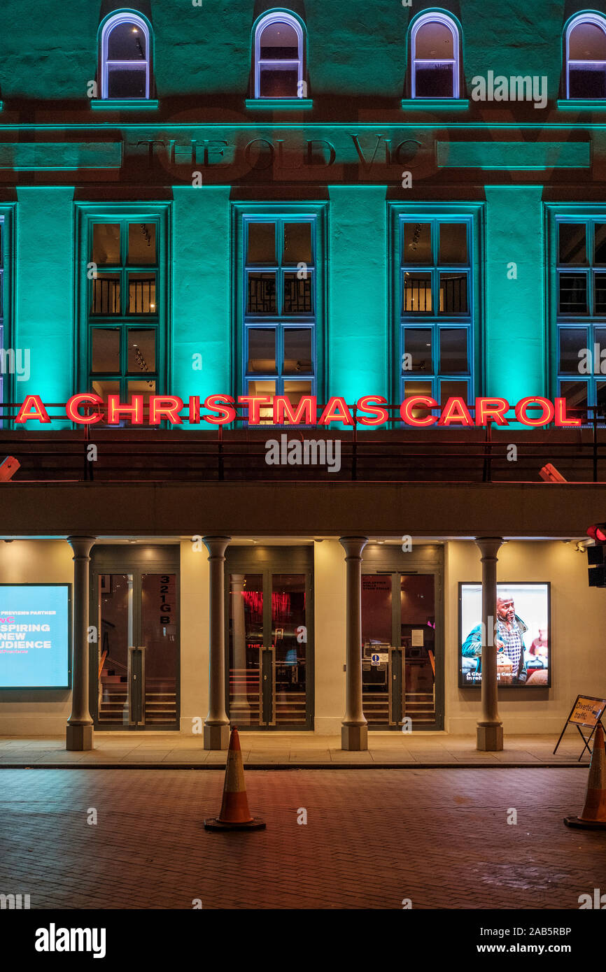 Un Chant de Noël à l'Old Vic Theatre, Londres, Angleterre, extérieur Banque D'Images