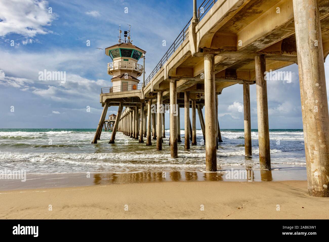 Huntington Beach Pier. Prises à Huntington Beach, Orange County, Californie, USA Banque D'Images