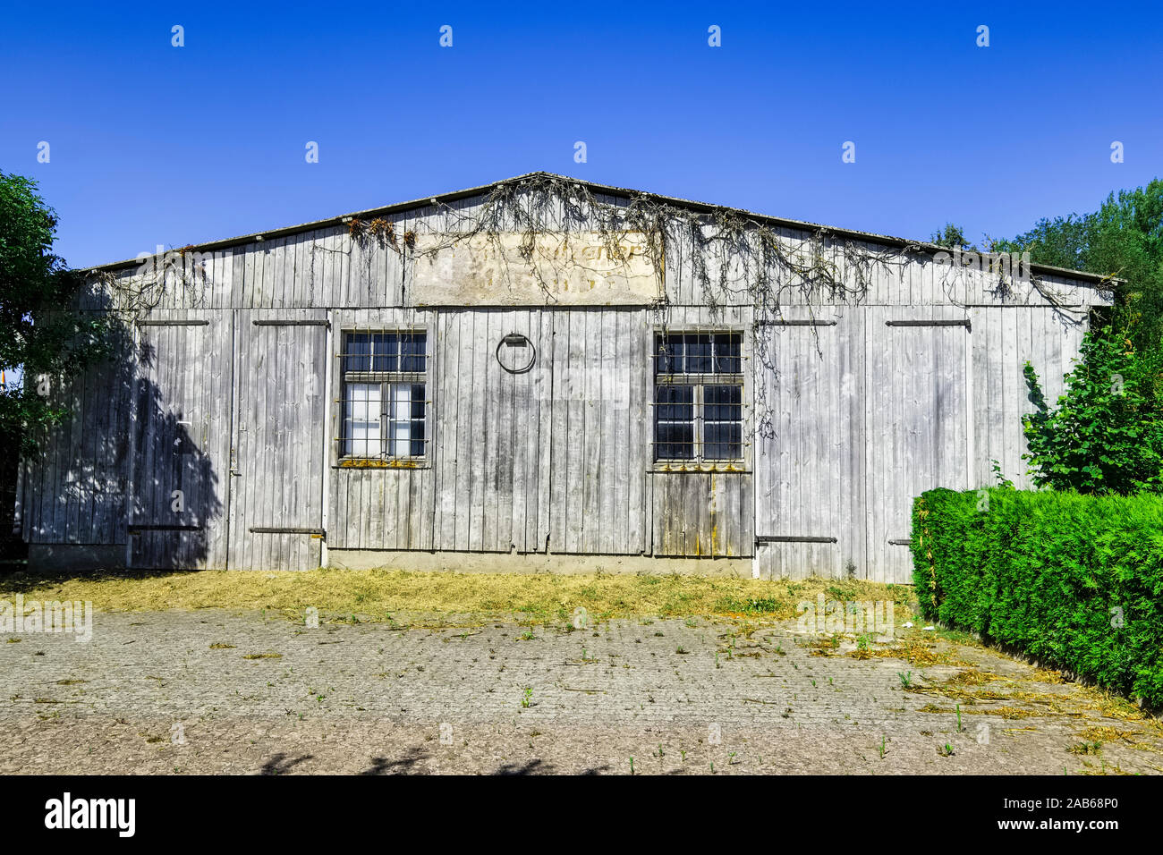 Dans un abri bateau Hohenwutzen, Brandenburg, Allemagne Banque D'Images