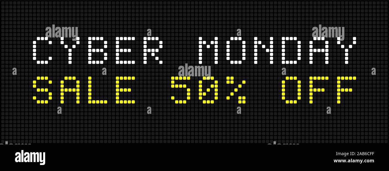 Vente Cyber Monday Design de bannières Template Vector Illustration - LED electronics digital concept panneau d'administration Illustration de Vecteur