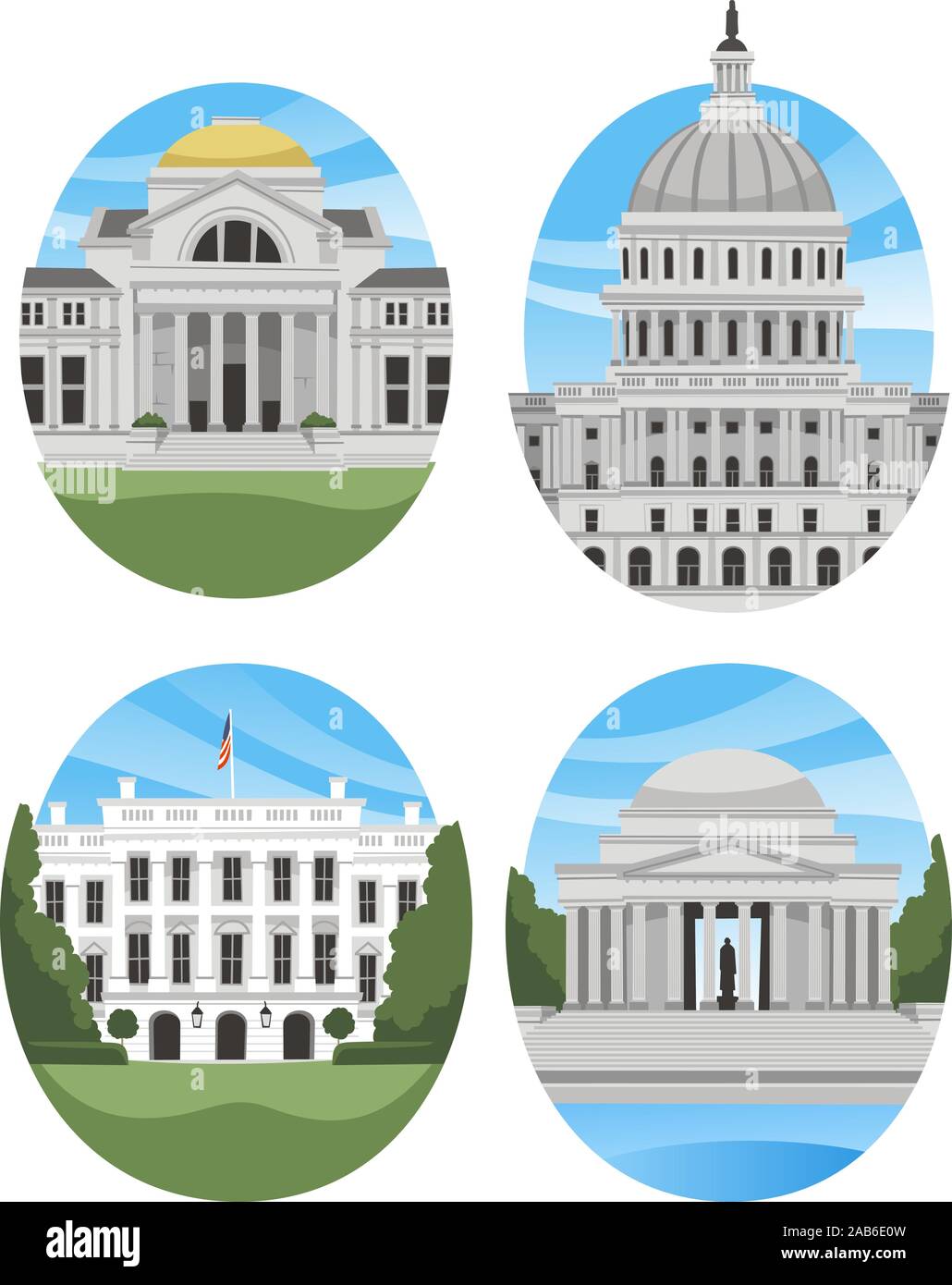 United States bâtiments et monument Illustration de Vecteur