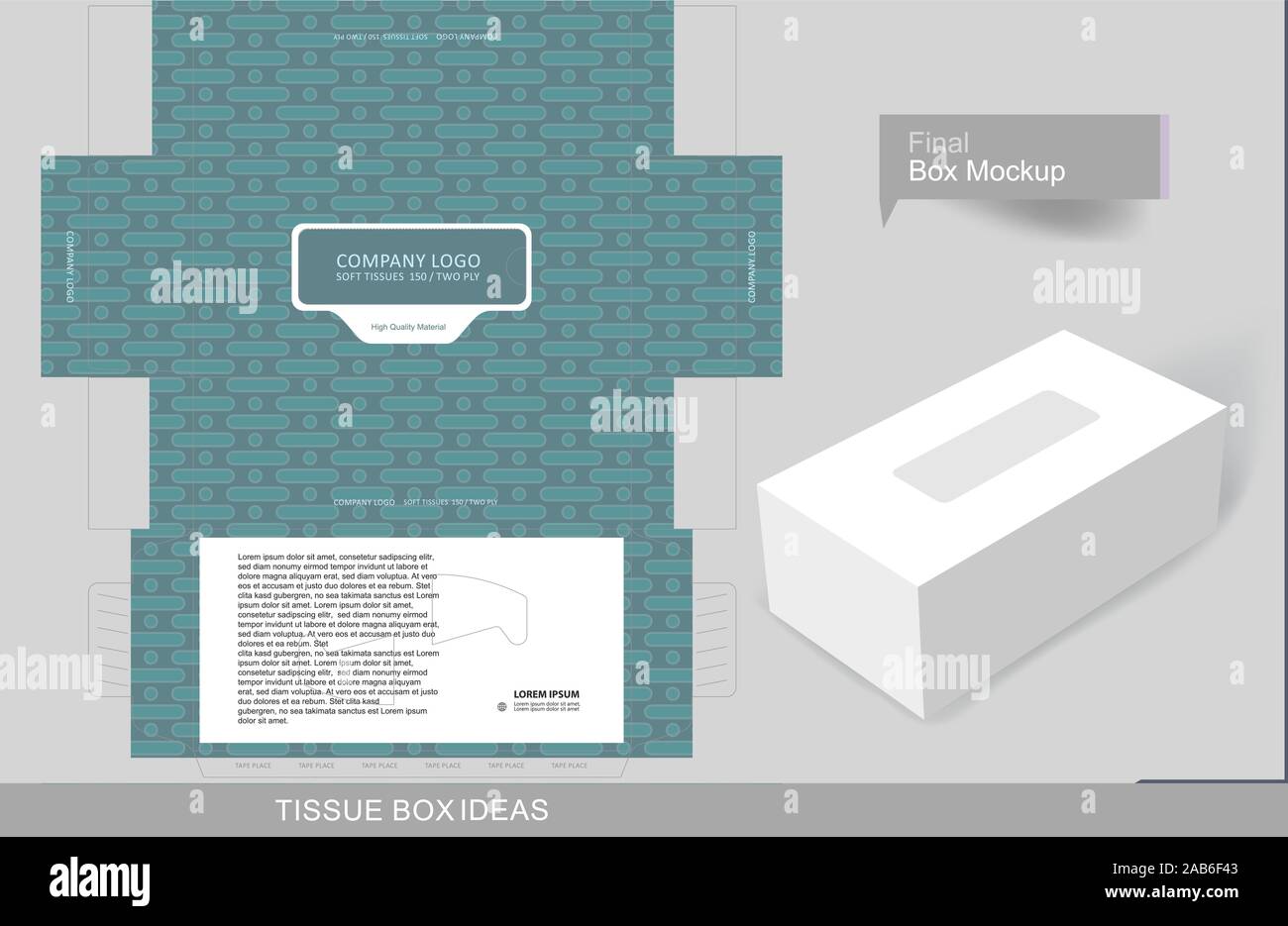 Boîte à mouchoirs Résumé Concept, modèle pour l'objet commercial, placer  vos textes et logos et prêt à aller pour imprimer Image Vectorielle Stock -  Alamy