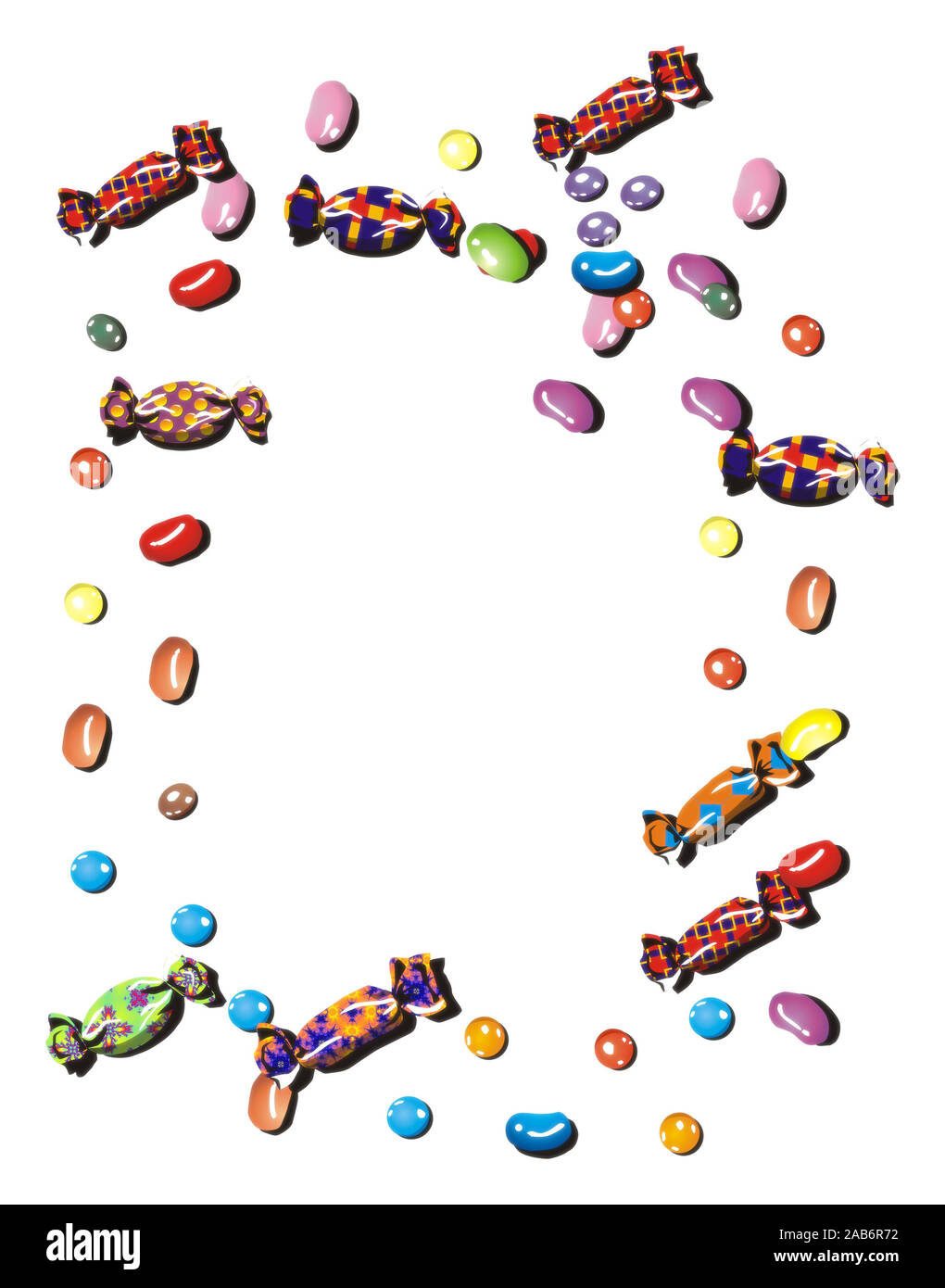 Une illustration d'un cadre de bonbons colorés Banque D'Images