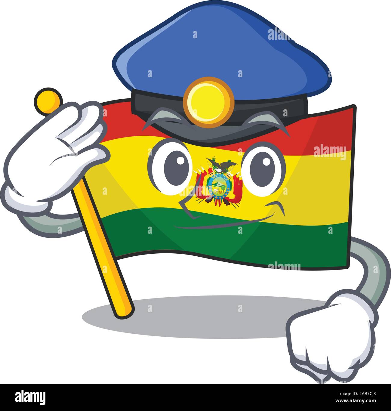 Flag Guatermala personnage vêtu comme un agent de police Illustration de Vecteur