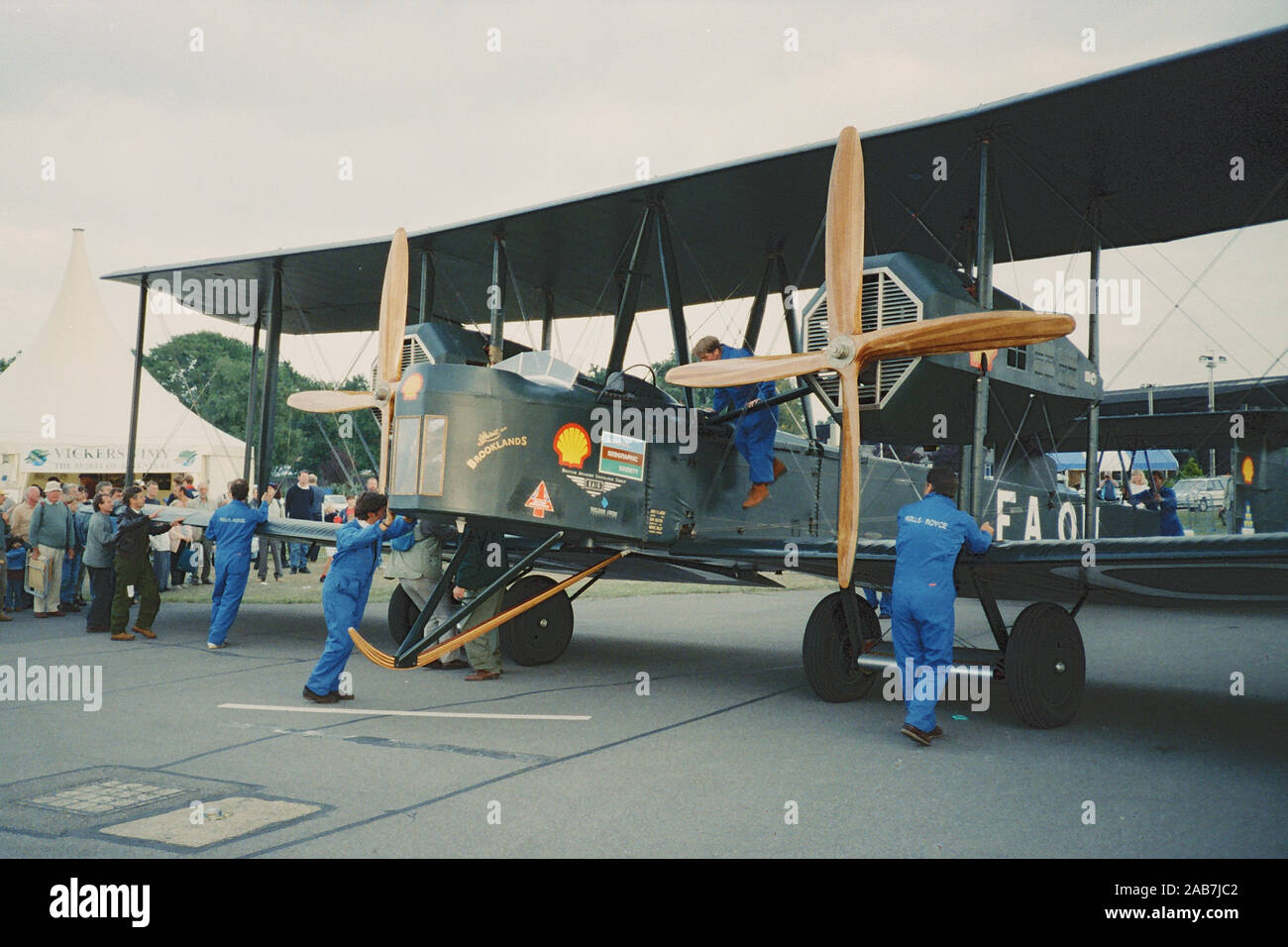 Réplique Vickers Vimy au Farnborough International Airshow 1994, Farnborough, Royaume-Uni Banque D'Images