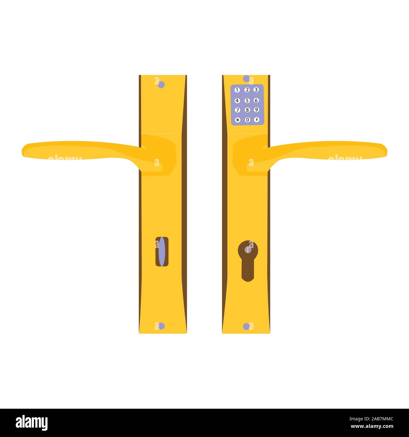 Une paire de poignées de porte avec des Slots Illustration de Vecteur