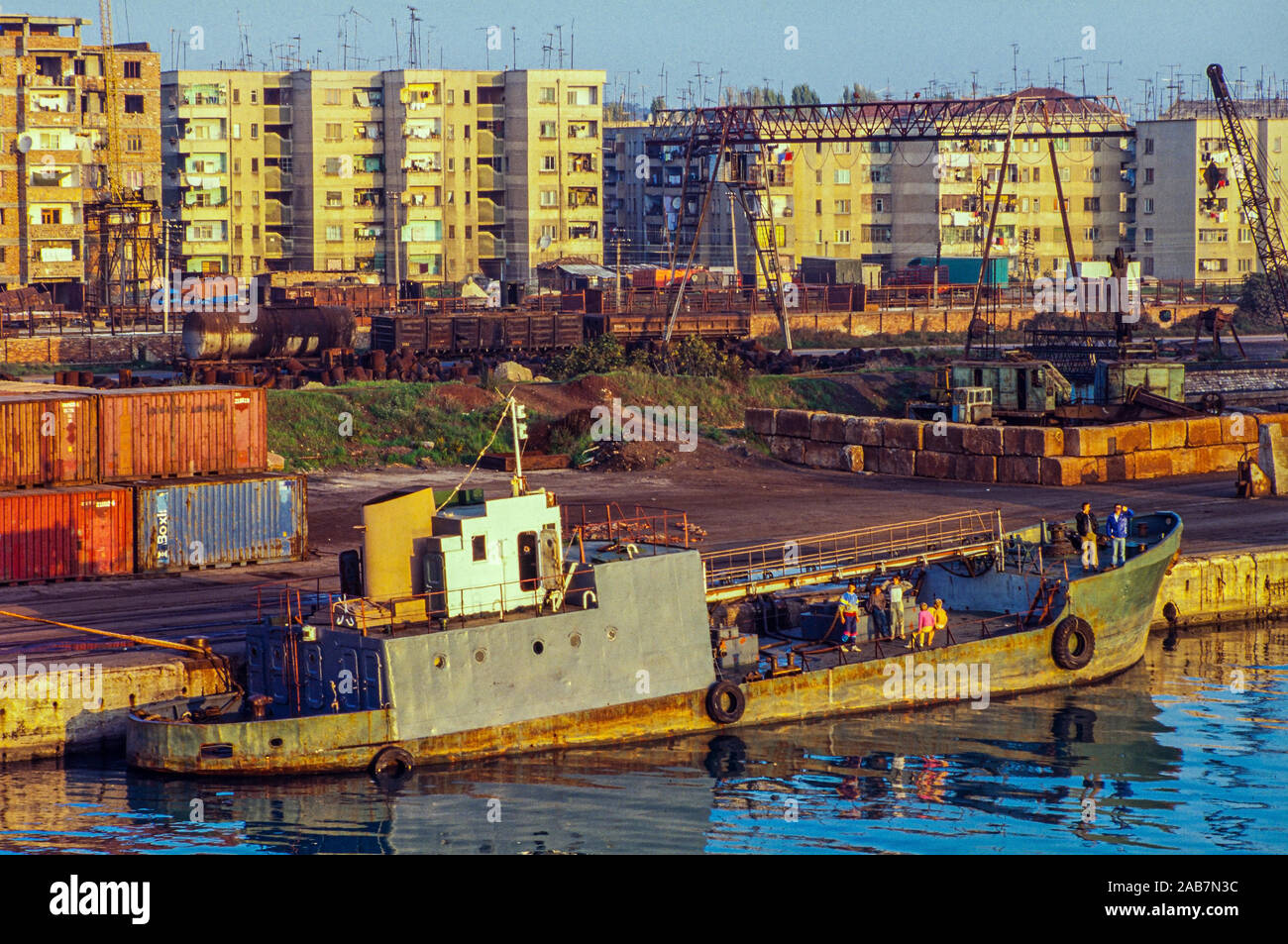 Port de Durres, Albanie le matin Banque D'Images