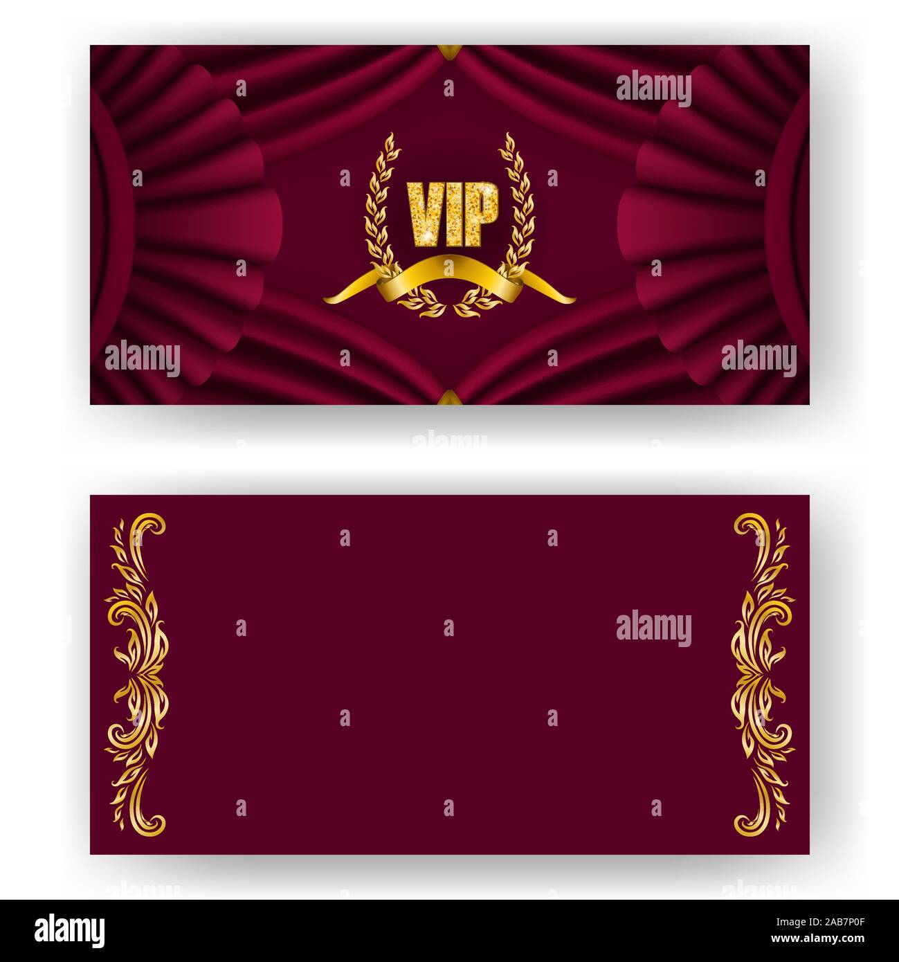 Jeu de carte invitation VIP, avec couronne de laurier Illustration de Vecteur