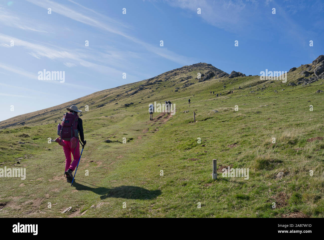 Christian les pèlerins sur le Chemin de Saint-Jacques (St. James' Way) route en France sur le chemin de l'Espagne, la France, l'Europe Banque D'Images