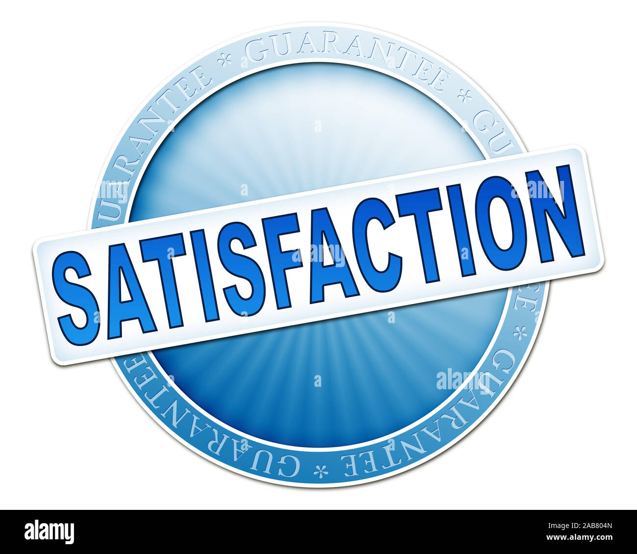 Ein Knopf mit der Aufschrift : "satisfaction" Banque D'Images