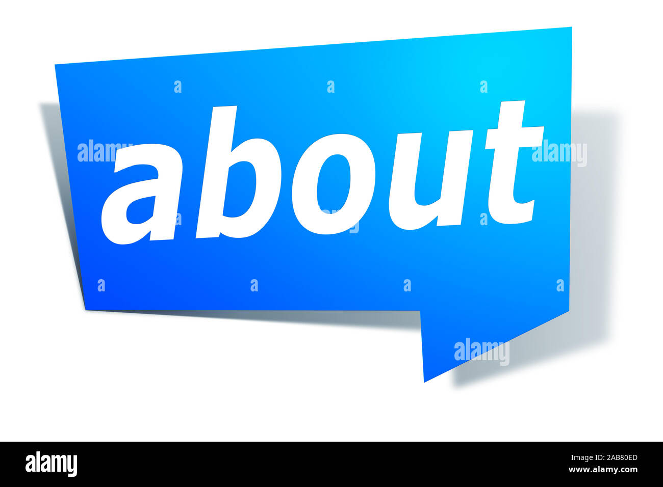 Ein blaues Etikett vor weissem Hintergrund mit der Aufschrift : 'environ' Banque D'Images