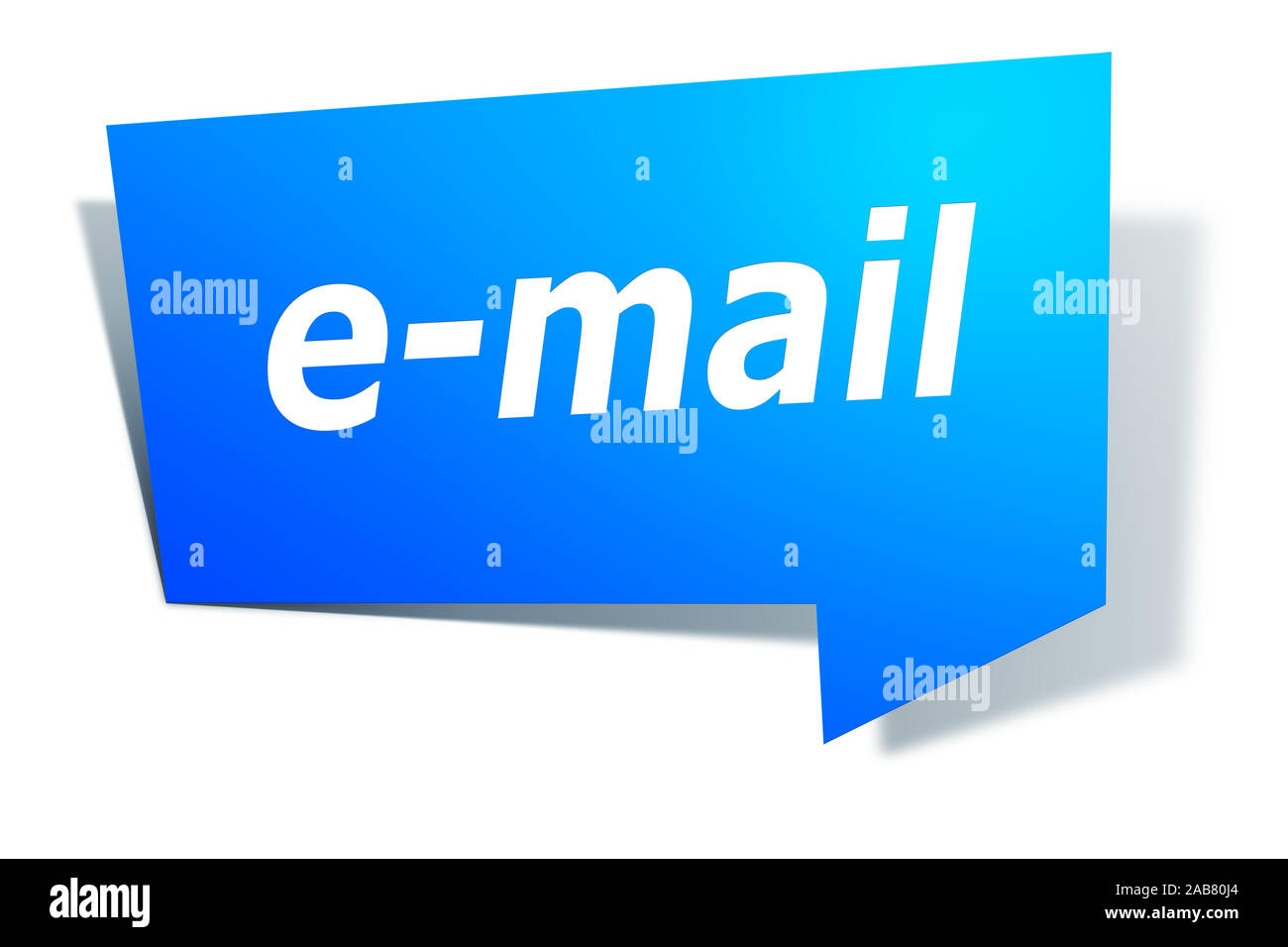 Ein blaues Etikett vor weissem Hintergrund mit der Aufschrift : 'e-mail' Banque D'Images