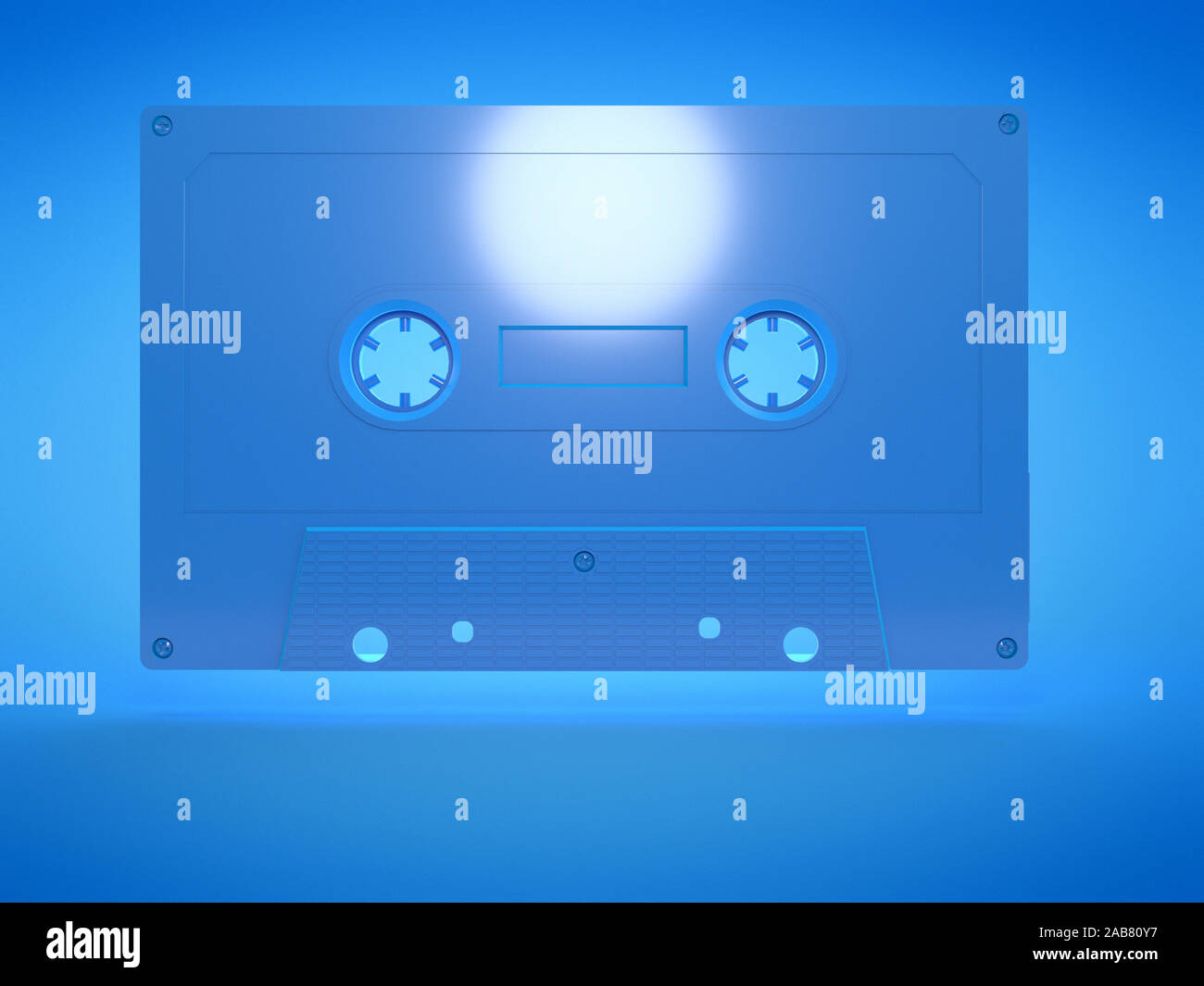 Rendu 3d illustration d'une vieille cassette bleu Banque D'Images