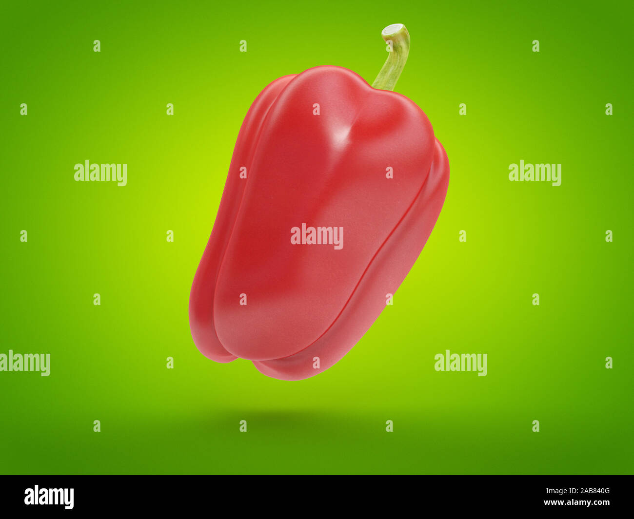 La nourriture en rendu 3d illustration d'un poivron rouge Banque D'Images
