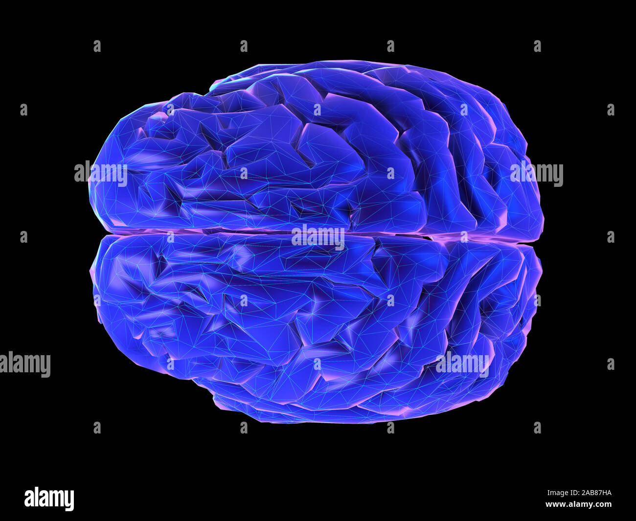 Style synthwave en rendu 3d illustration d'un cerveau humain Banque D'Images
