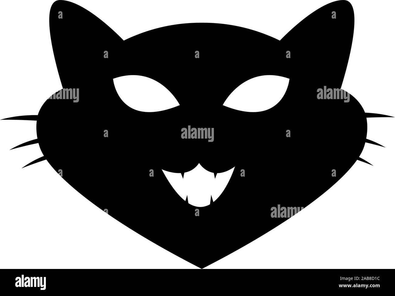 La forme de tête de chat. Silhouette simple isolé sur fond blanc
