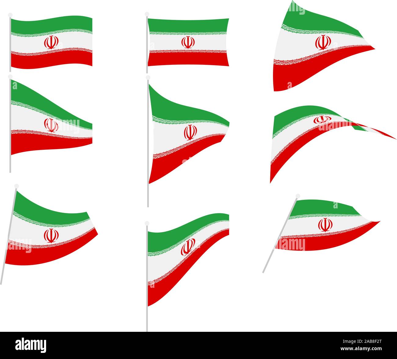 Set de dessin vectoriel avec drapeau de l'Iran Illustration de Vecteur