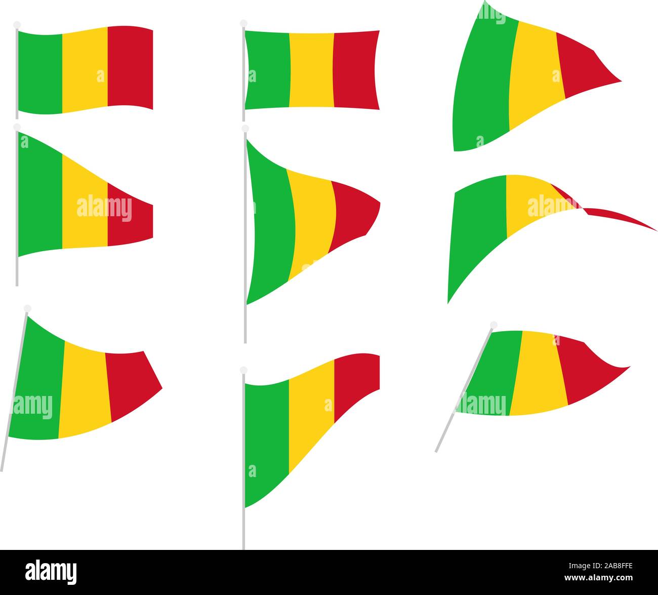 Set de dessin vectoriel avec drapeau du Mali Illustration de Vecteur