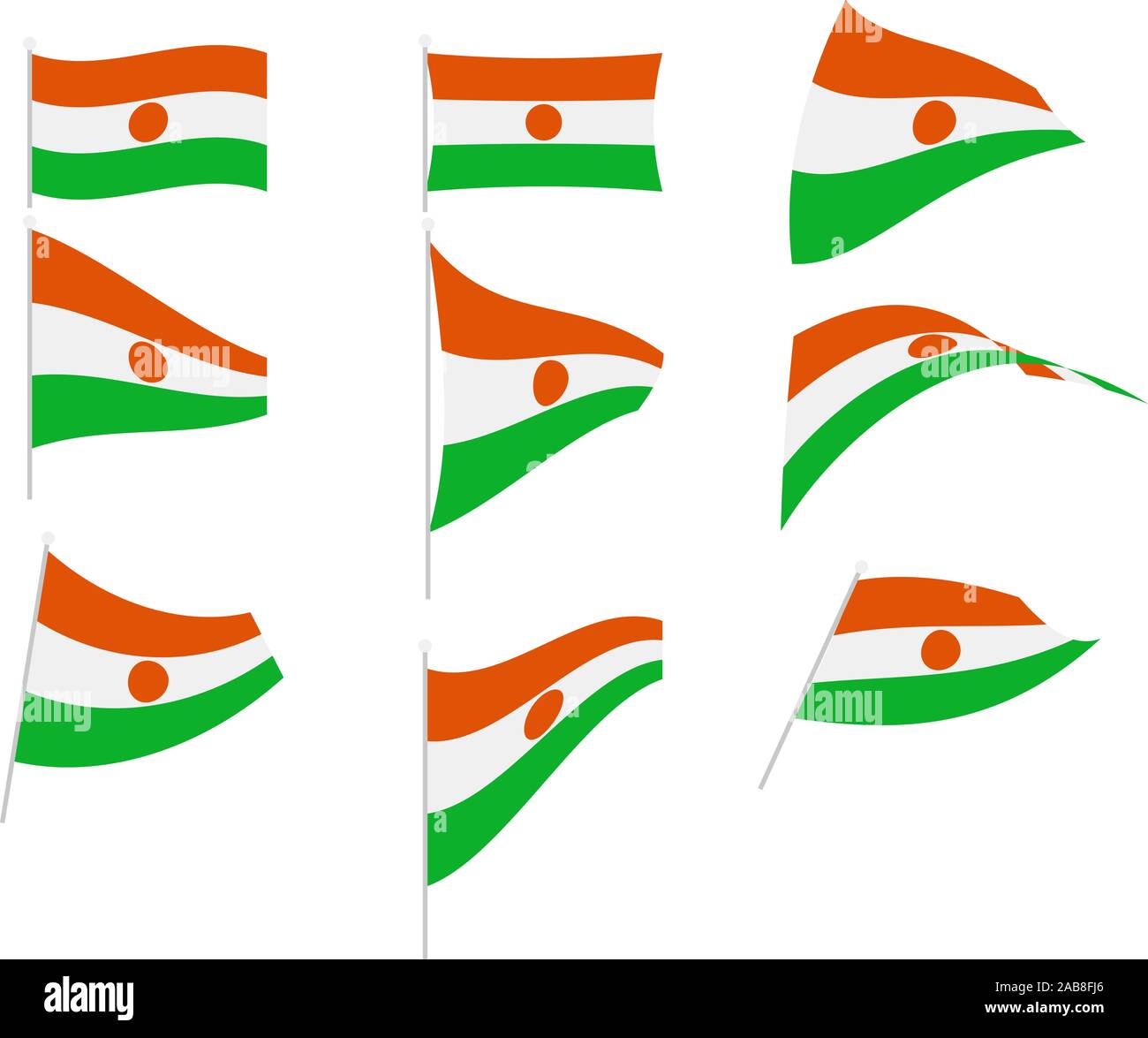 Set de dessin vectoriel avec drapeau Niger Illustration de Vecteur