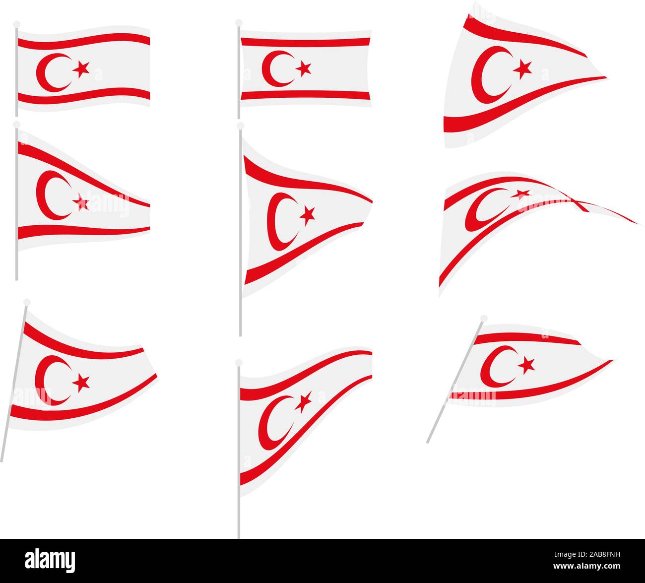 Set de dessin vectoriel avec drapeau Chypre du Nord Illustration de Vecteur