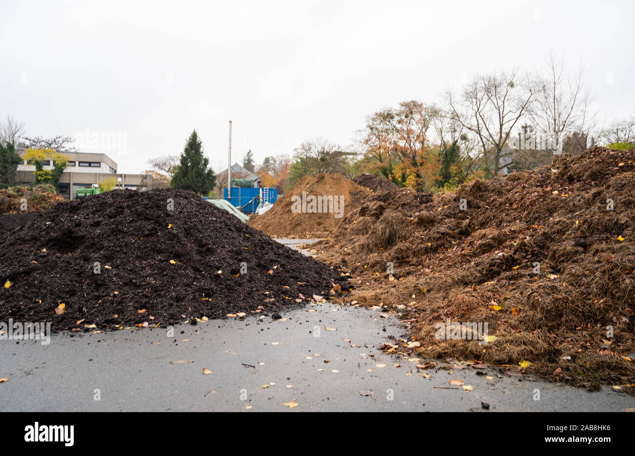 18 novembre 2019, Berlin : Dans le Jardin botanique il y a le sol de compost le compost de résidus végétaux du jardin botanique et de déjections animales les zoos de Berlin. Photo : Christophe Gateau/dpa Banque D'Images