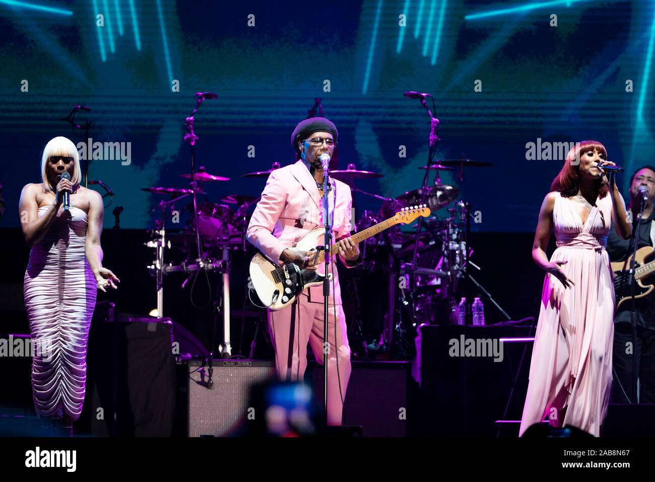 Nile Rodgers & Chic en concert au Festival de Jazz à Nice le 16 juillet 2019. Banque D'Images