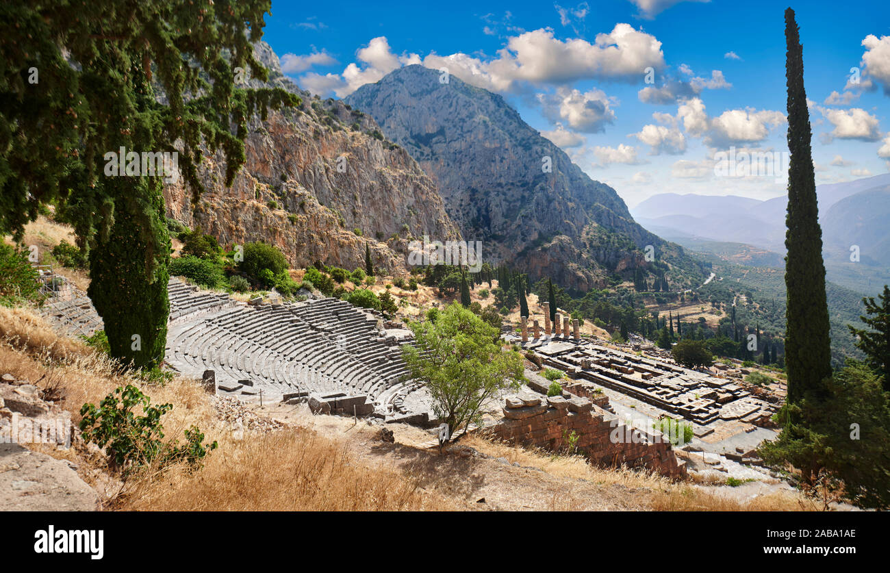Théâtre grec antique de Delphes, site archéologique de Delphes, Delphi, Grèce Banque D'Images