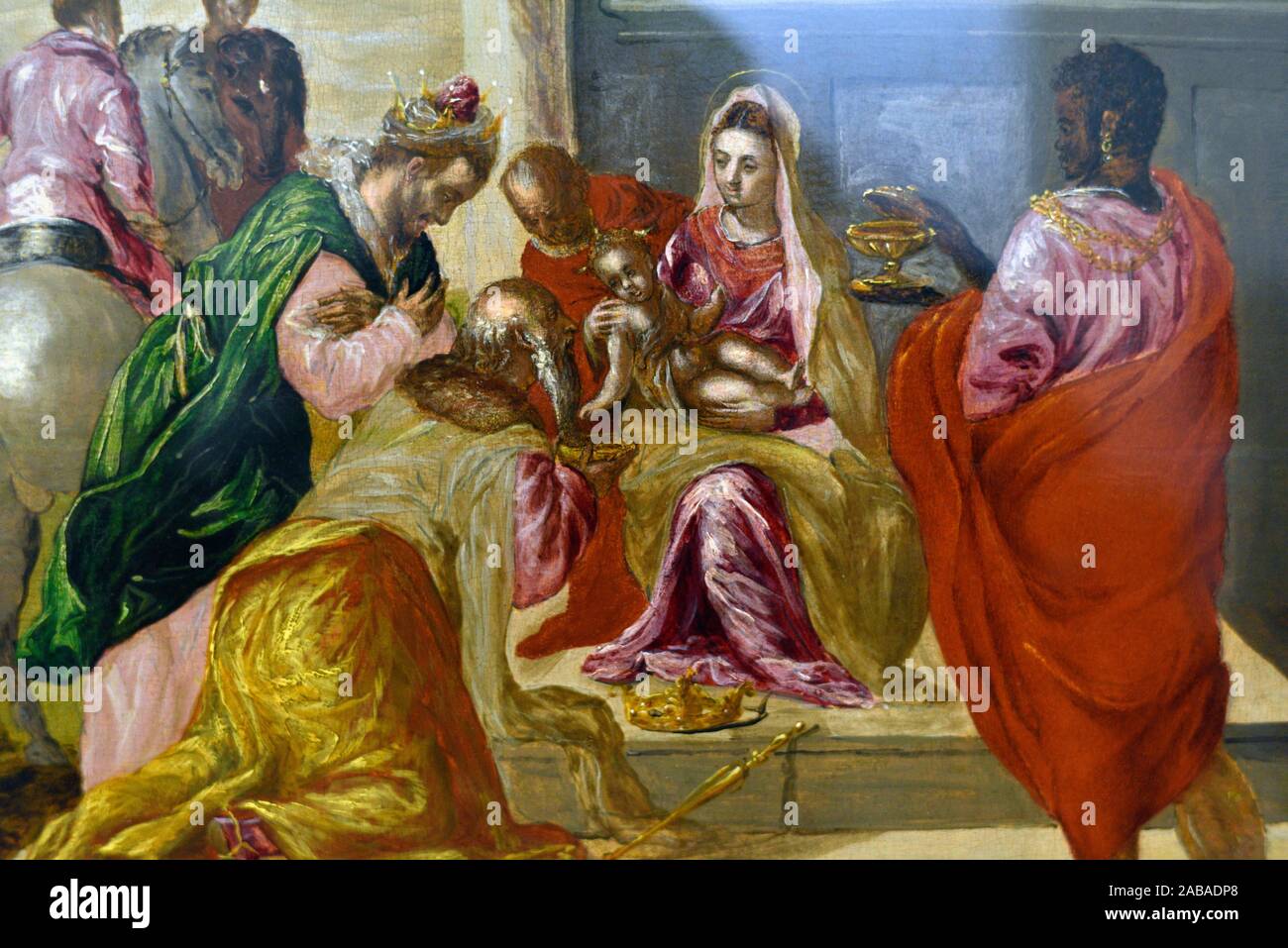 L'Adoration des Mages, El Greco, Musée Benaki, Athènes, Grèce. Banque D'Images