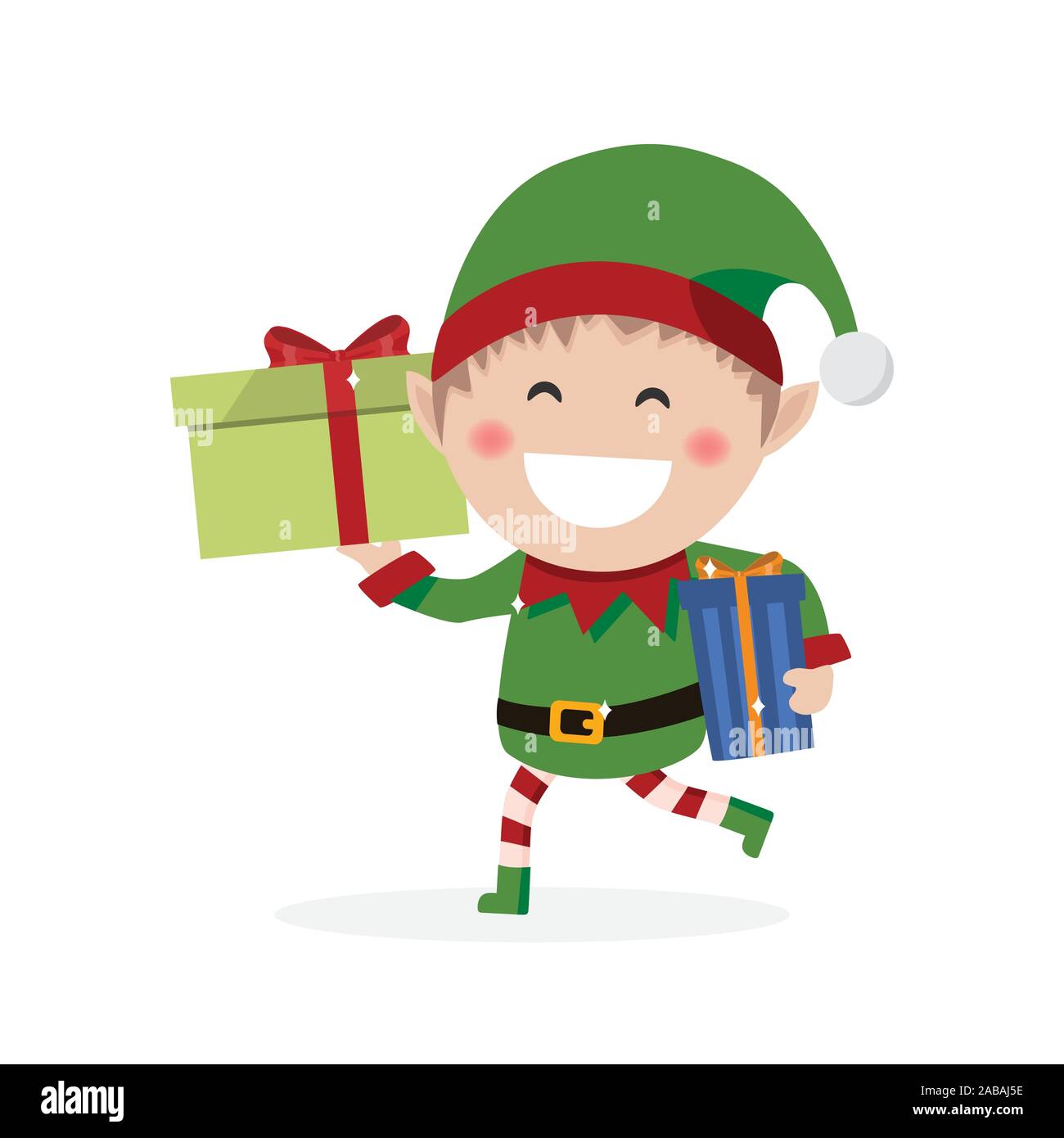 Lutin de Noël. Petit elfe de cadeaux. Télévision vector illustration Illustration de Vecteur