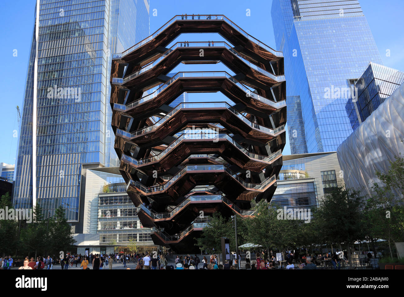 Le navire, escalier, Hudson Yards, Manhattan, New York City, États-Unis d'Amérique, conçu par l'architecte Thomas Heatherwick Banque D'Images