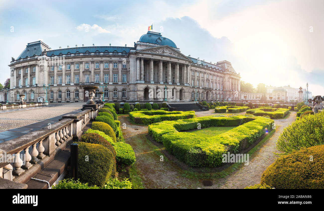 Palais Royal et jardin à Bruxelles, Belgique Banque D'Images